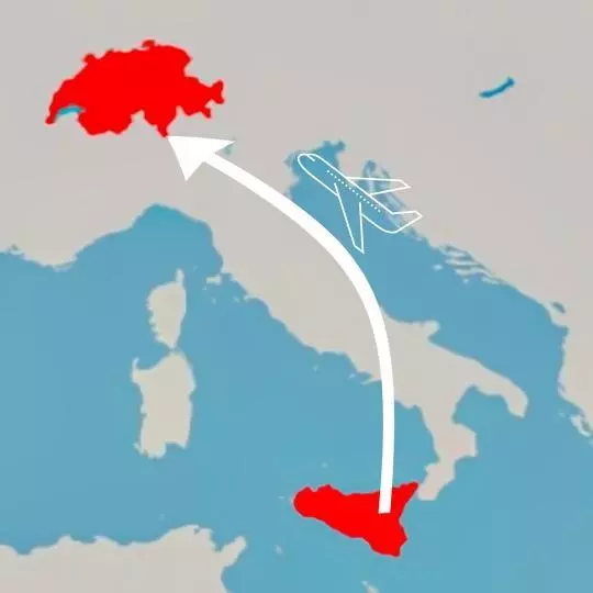 Volo Sicilia Svizzera per la correzione dell'Atlante Volo Sicilia Svizzera